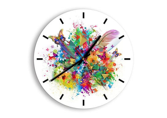Zegar ścienny ARTTOR Bukiet radości - motyl kwiat , C3AR30x30-2840, 30x30 cm ARTTOR