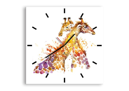 Zegar ścienny ARTTOR Czy to jest przyjaźń czy to jest kochanie? - żyrafa rysunek, C3AC50x50-2883, 50x50 cm ARTTOR
