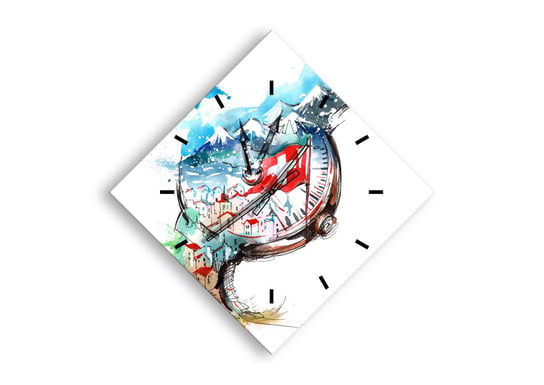 Zegar ścienny ARTTOR Duch Szwajcarii - zegarek symbol, C3AD60x60-3038, 85x85 cm ARTTOR