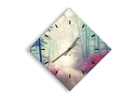 Zegar ścienny ARTTOR Jak dobrze wstać skoro świt - las krzewy mgła, C3AD60x60-3667, 85x85 cm ARTTOR