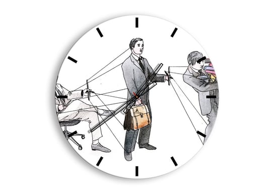 Zegar ścienny ARTTOR Każdy swego pana ma - człowiek praca, C3AR60x60-3054, 60x60 cm ARTTOR