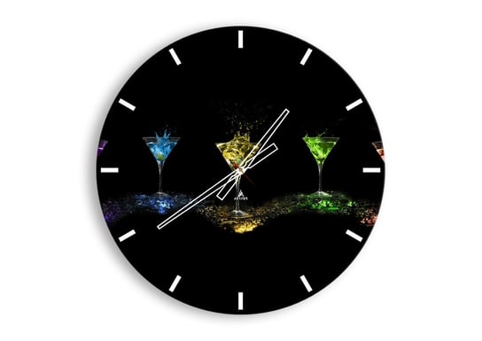 Zegar ścienny ARTTOR Kolory radości w kryształowym szkle - kieliszek drink, C3AR60x60-0442, 60x60 cm ARTTOR