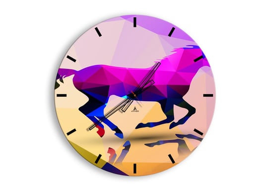 Zegar ścienny ARTTOR Kubizm wciąż żywy - koń rysunek kolor, C3AR60x60-2803, 60x60 cm ARTTOR