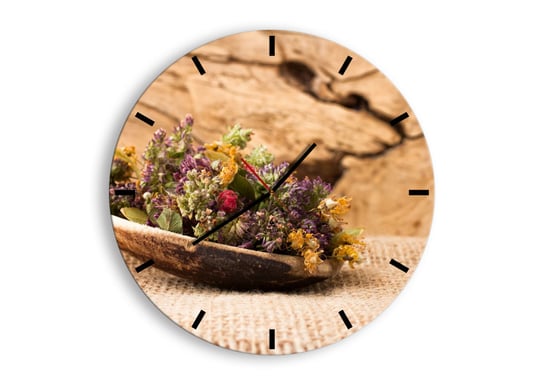 Zegar ścienny ARTTOR Kwiecie barwiste i zioła pachnące - przyprawy zioła, C3AR50x50-2471, 50x50 cm ARTTOR
