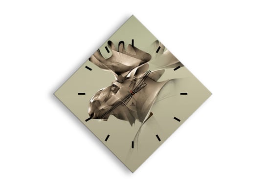 Zegar ścienny ARTTOR Łagodna siła spokoju - łoś szarość żart, C3AD60x60-3840, 85x85 cm ARTTOR