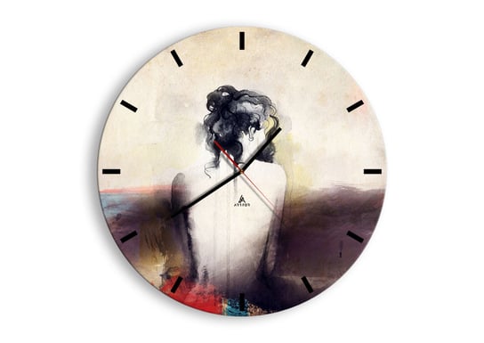 Zegar ścienny ARTTOR Łagodne linie, owalne kształty - kobieta nagość, C3AR50x50-3657, 50x50 cm ARTTOR