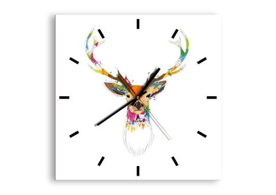 Zegar ścienny ARTTOR Łagodny jelonek skąpany w kolorze - jeleń natura, C3AC40x40-3161, 40x40 cm ARTTOR