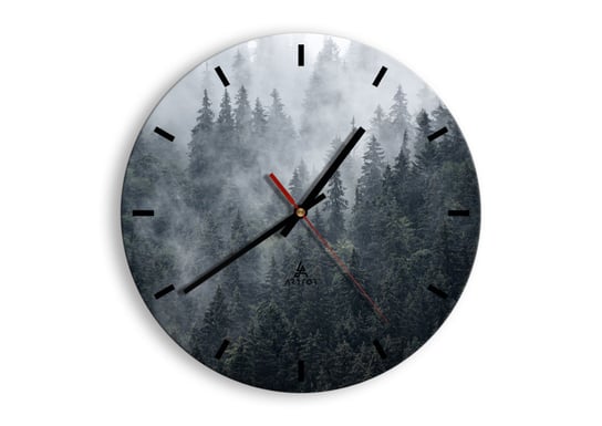 Zegar ścienny ARTTOR Leśny świt - pejzaż las drzewa, C3AR30x30-4074, 30x30 cm ARTTOR