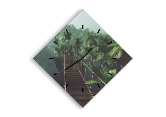 Zegar ścienny ARTTOR Nad kipielą zieleni - palma dżungla, C3AD50x50-3674, 71x71 cm ARTTOR