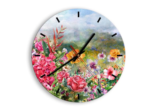 Zegar ścienny ARTTOR Ogród, który oszalał - łąka trawa kwiat , C3AR30x30-3843, 30x30 cm ARTTOR