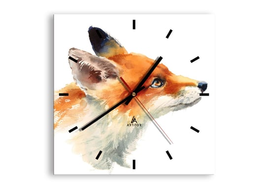 Zegar ścienny ARTTOR Ostrożności nigdy za wiele - lis zwierzak natura, C3AC30x30-3904, 30x30 cm ARTTOR
