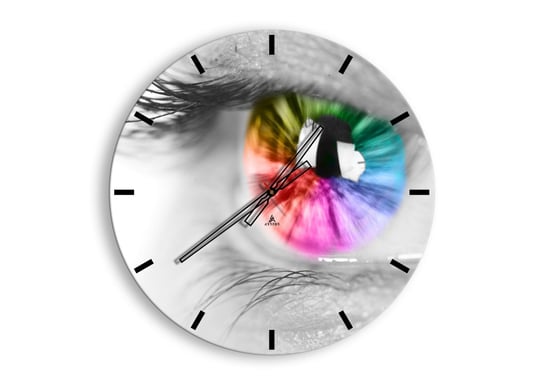 Zegar ścienny ARTTOR Patrzeć na świat kolorowo - abstrakcja oko, C3AR60x60-2644, 60x60 cm ARTTOR