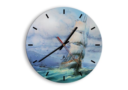 Zegar ścienny ARTTOR Pomyślnych wiatrów - żaglowiec morze , C3AR30x30-3782, 30x30 cm ARTTOR