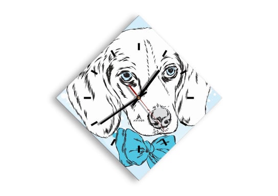Zegar ścienny ARTTOR Psia elegancja - pies elegant, C3AD30x30-3114, 42x42 cm ARTTOR