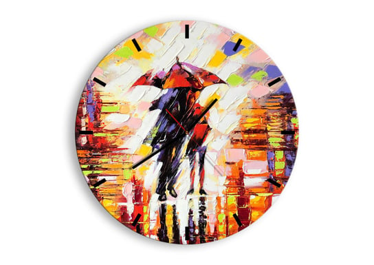 Zegar ścienny ARTTOR Razem przez noc i deszcz - parasol para deszcz, C3AR50x50-3527, 50x50 cm ARTTOR