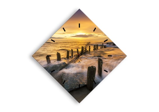 Zegar ścienny ARTTOR Surowe piękno Bałtyku - morze fala brzeg, C3AD60x60-3092, 85x85 cm ARTTOR