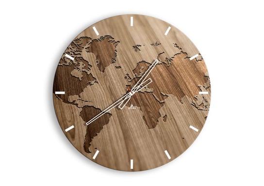 Zegar ścienny ARTTOR Świat podany na stole - mapa kontynent, C3AR60x60-3042, 60x60 cm ARTTOR