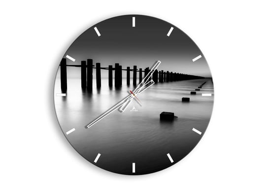 Zegar ścienny ARTTOR Szara dal we mgle - morze falochron, C3AR60x60-2229, 60x60 cm ARTTOR