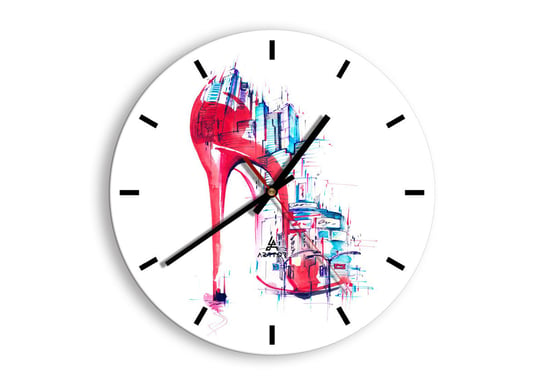 Zegar ścienny ARTTOR Wielkomiejska elegantka - buty szpilki kolor, C3AR30x30-3061, 30x30 cm ARTTOR