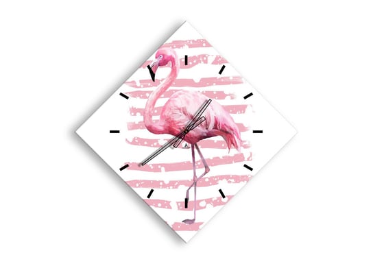 Zegar ścienny ARTTOR Z godnościa, choć na różowo - flaming ptak róż, C3AD60x60-3938, 85x85 cm ARTTOR
