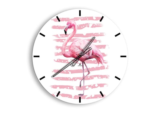 Zegar ścienny ARTTOR Z godnościa, choć na różowo - flaming ptak róż, C3AR60x60-3938, 60x60 cm ARTTOR