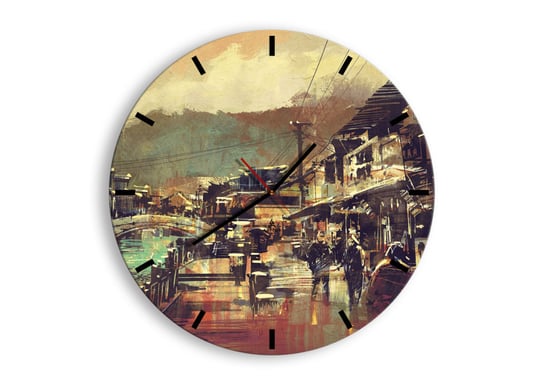 Zegar ścienny ARTTOR Życie jako bogactwo szarości - most bulwar wzgórze, C3AR50x50-3515, 50x50 cm ARTTOR