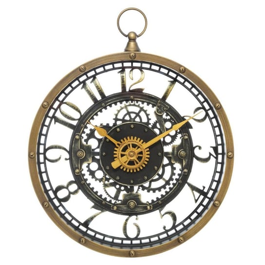 Zegar ścienny ATMOSPHERA Meca, złoto-czarny, 27 cm Atmosphera
