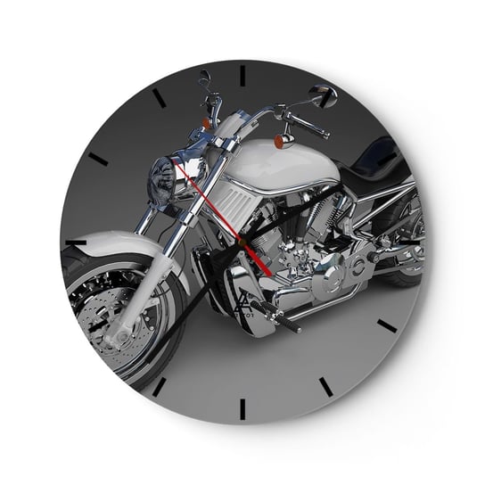 Zegar ścienny - Aż chce się klęknąć - 30x30cm - Motoryzacja Motocykl Podróże - Okrągły zegar na szkle - Nowoczeny Stylowy Zegar do salonu do kuchni - Cichy i Modny zegar ARTTOR
