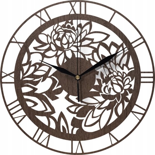 Zegar Ścienny Ażurowy z motywem Kwiatowym Kwiatki 35 cm Inna marka
