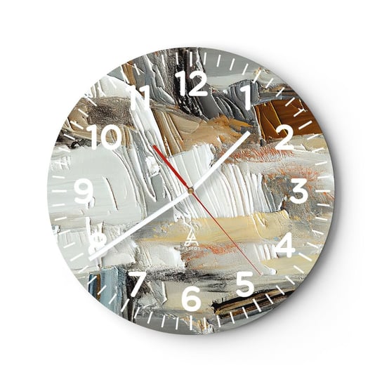 Zegar ścienny - Barwne nawarstwienia - 30x30cm - Sztuka Farba Malarstwo - Okrągły zegar ścienny - Nowoczeny Stylowy Zegar do salonu do kuchni - Cichy i Modny zegar ARTTOR