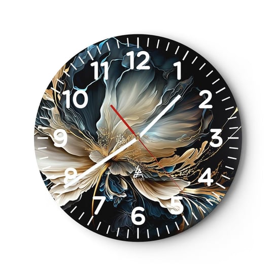 Zegar ścienny - Baśniowy kwiat paproci - 30x30cm - Kwiat Botanika Art Deco - Okrągły zegar ścienny - Nowoczeny Stylowy Zegar do salonu do kuchni - Cichy i Modny zegar ARTTOR
