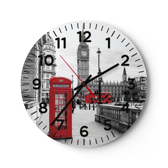 Zegar ścienny - Bez wątpienia Londyn - 30x30cm - Miasto Londyn Architektura - Okrągły zegar ścienny - Nowoczeny Stylowy Zegar do salonu do kuchni - Cichy i Modny zegar ARTTOR
