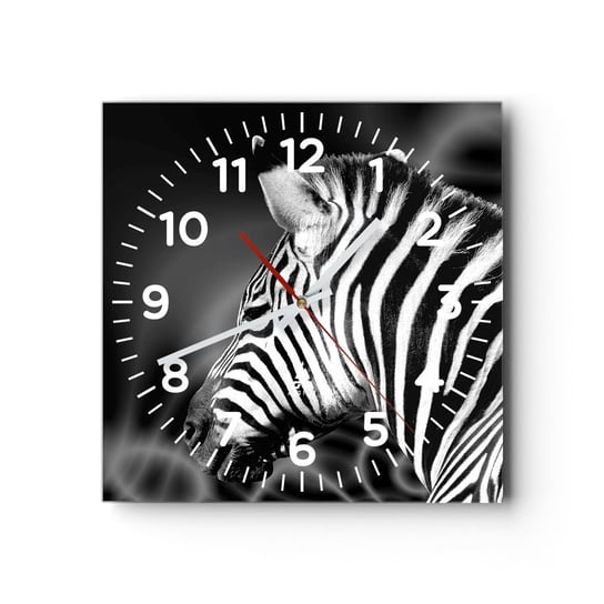 Zegar ścienny - Białe jest białe, a czarne jest czarne - 30x30cm - Zebra Czarno-Biały Zwierzęta - Kwadratowy zegar ścienny - Nowoczeny Stylowy Zegar do salonu do kuchni - Cichy i Modny zegar ARTTOR
