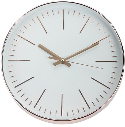 Zegar ścienny, biało-miedziany , 30 cm Edenberg