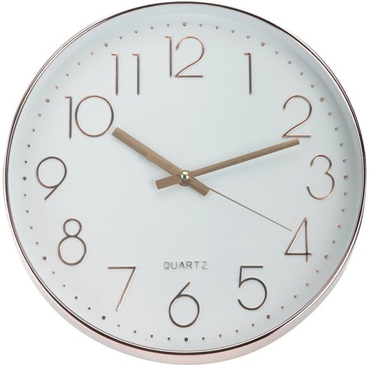 Zegar ścienny, biało-miedzianym, 30 cm Edenberg