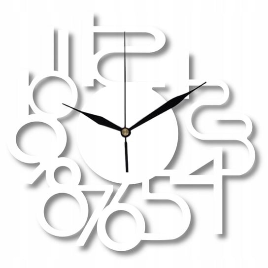 Zegar Ścienny Biały Drewniany Cyfrogram Modny 35 cm Inna marka