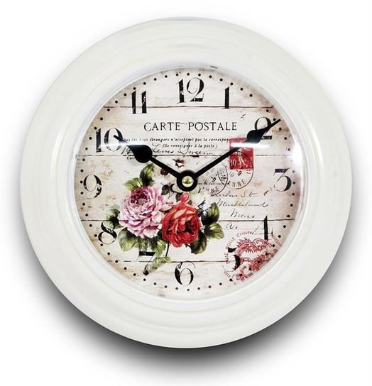 Zegar Ścienny Biały Kwiaty 21x21cm Pigmejka