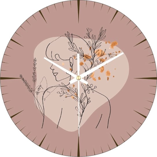 Zegar Ścienny Boho Plexido Kobieta Kwiaty 30 cm Plexido