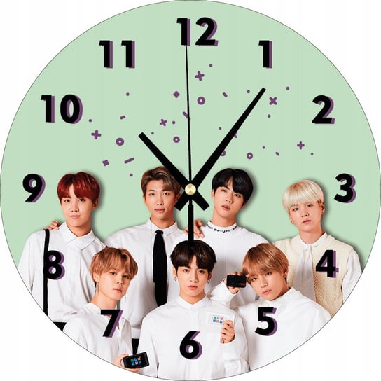 Zegar Ścienny BTS Zespół Prezent dla Fana 30 cm Plexido