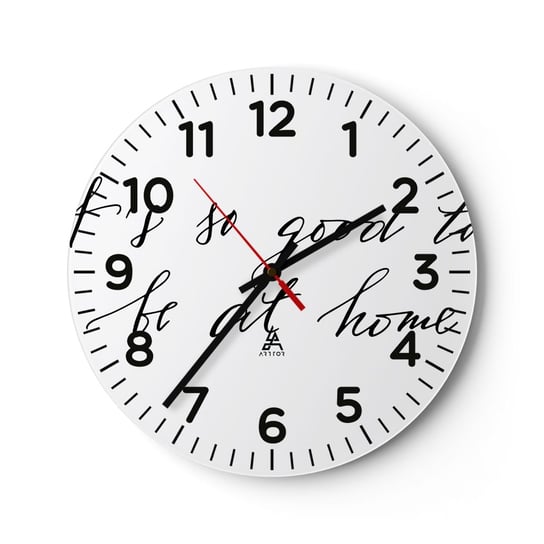 Zegar ścienny - Cała prawda - 30x30cm - Typografia Afirmacja Maksyma - Okrągły zegar ścienny - Nowoczeny Stylowy Zegar do salonu do kuchni - Cichy i Modny zegar ARTTOR