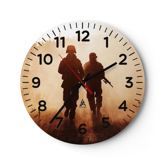Zegar ścienny - Call of Duty - 30x30cm - Żołnierz Karabin Militaria - Okrągły zegar ścienny - Nowoczeny Stylowy Zegar do salonu do kuchni - Cichy i Modny zegar ARTTOR