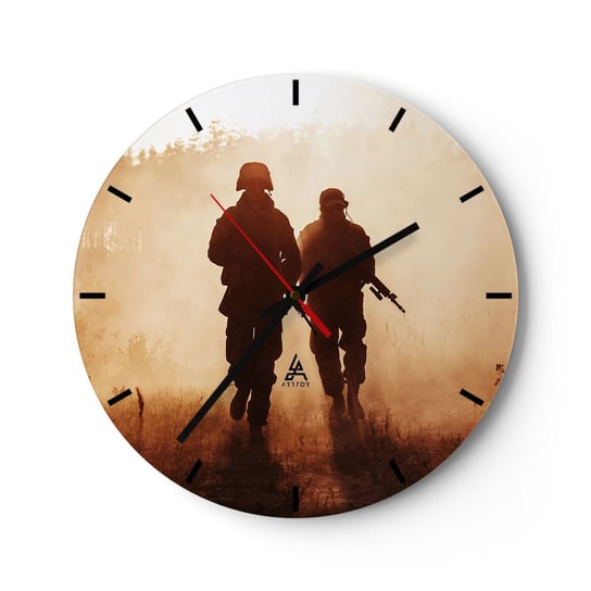Zegar ścienny - Call of Duty - 40x40cm - Żołnierz Karabin Militaria - Okrągły zegar ścienny - Nowoczeny Stylowy Zegar do salonu do kuchni - Cichy i Modny zegar ARTTOR