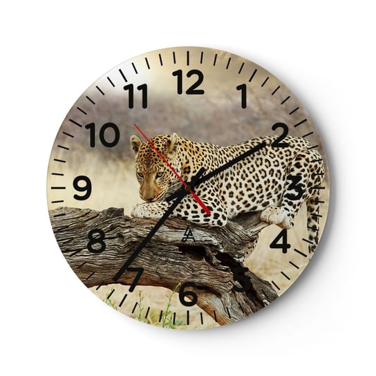 Zegar ścienny - Chadzam własnymi drogami - 30x30cm - Zwierzęta Lampart Afryka - Okrągły zegar ścienny - Nowoczeny Stylowy Zegar do salonu do kuchni - Cichy i Modny zegar ARTTOR