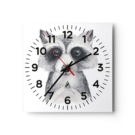 Zegar ścienny - Chwila na wzruszenie - 30x30cm - Dla Dzieci Zwierzęta Lis - Kwadratowy zegar ścienny - Nowoczeny Stylowy Zegar do salonu do kuchni - Cichy i Modny zegar ARTTOR