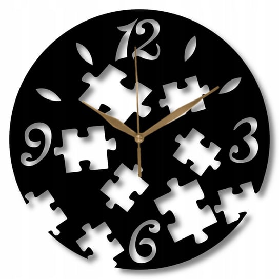 Zegar Ścienny Ciekawy Drewniany Puzzle Modny 35 cm Inna marka