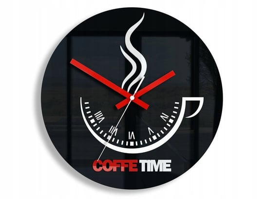 Zegar Ścienny Coffee Time Ii Black Lumarko! Modern Clock