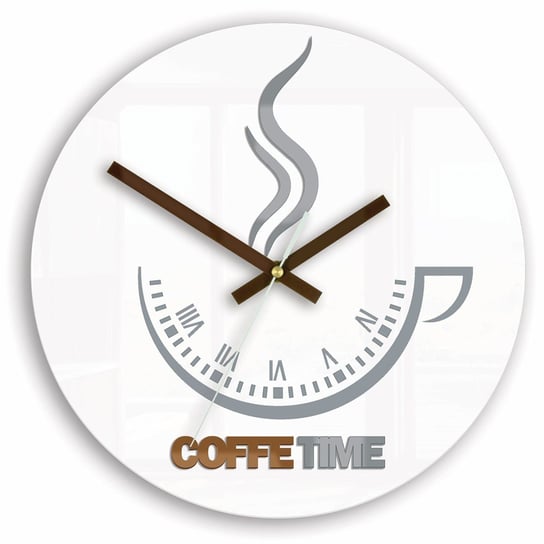 Zegar Ścienny Coffee Time Ii White Lumarko! Modern Clock