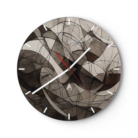 Zegar ścienny - Cyrkulacja barw ziemi - 40x40cm - Sztuka Współczesny Kredka - Okrągły zegar ścienny - Nowoczeny Stylowy Zegar do salonu do kuchni - Cichy i Modny zegar ARTTOR