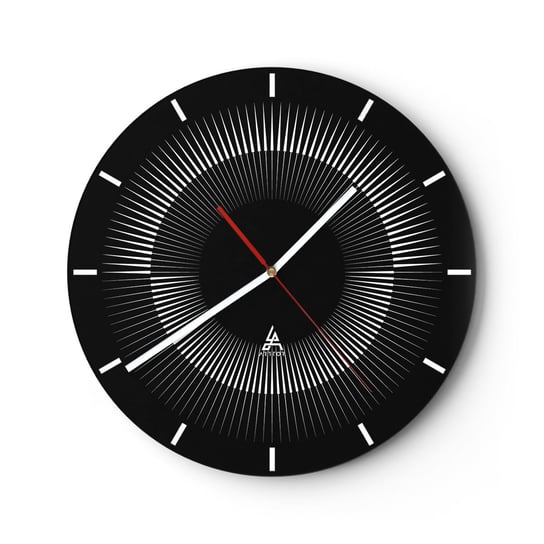 Zegar ścienny - Czarne Słońce - 40x40cm - Ciemny Słońce Koło - Okrągły zegar ścienny - Nowoczeny Stylowy Zegar do salonu do kuchni - Cichy i Modny zegar ARTTOR