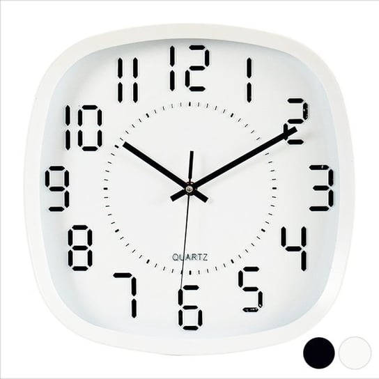 Zegar Ścienny Czarny Biały (31 x 4,5 x 31 cm) gift decor